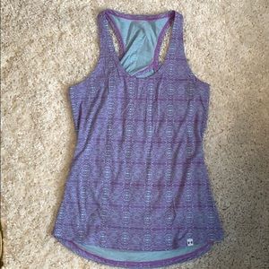 Under Armour open back tank top, purple, size L